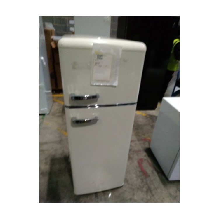 Refurbished electriQ EQRETROTMCREAMVE Freestanding 204 Litre 80/20 Retro Fridge Freezer Cream
