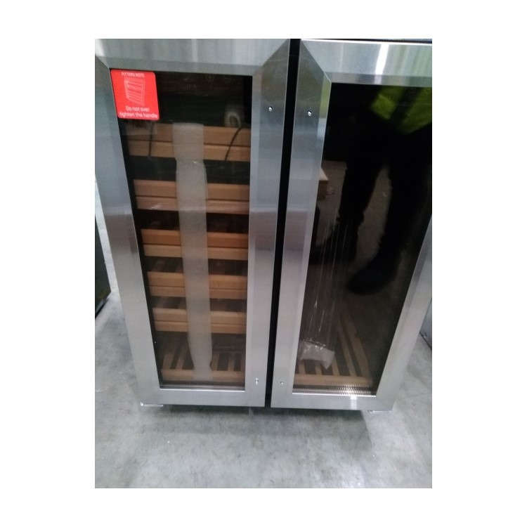 Refurbished CDA WCCFO622SS 60cm Under Counter Double Door Wine Cooler Stainless Steel 