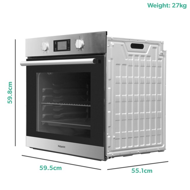 Refurbished Hotpoint Class 2 SA2840PIX 60cm Single Built In Electric Oven Stainless Steel