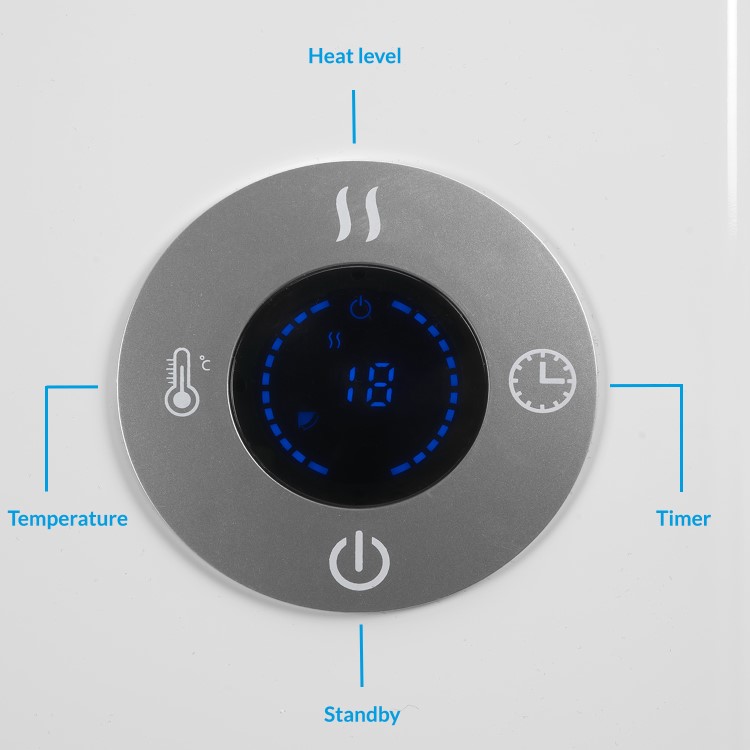 Refurbished electriq 2000W Smart Wall Mountable Panel Heater with Thermostat and Weekly Timer - Bathroom Safe