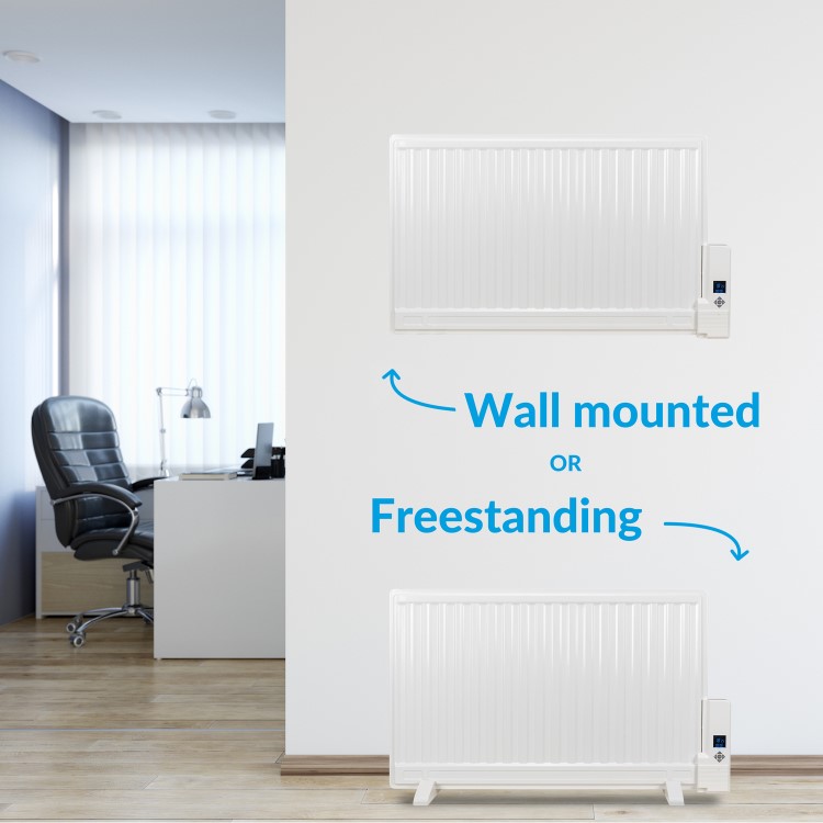 GRADE A2 - Ultraslim 800W Wall Mountable Oil Filled Radiator with Thermostat and Weekly Timer