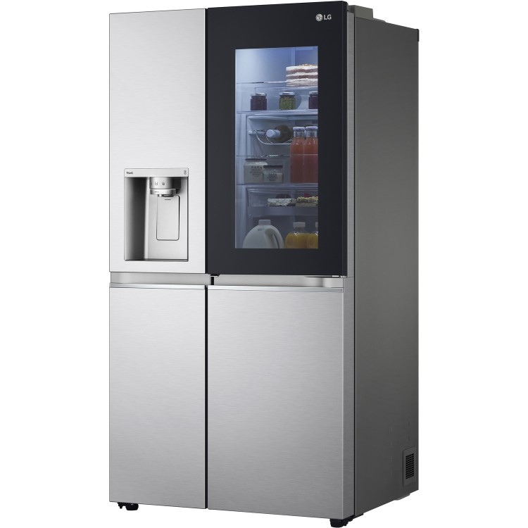 Refurbished LG InstaView ThinQ GSXV91BSAE 635 Litre Frost Free American Fridge Freezer Stainless Steel