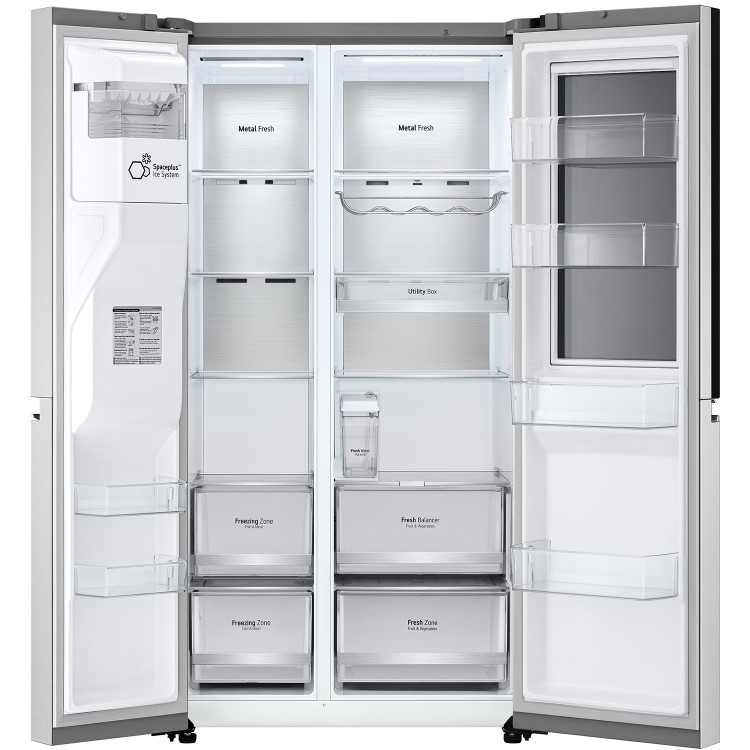 Refurbished LG InstaView ThinQ GSXV91BSAE 635 Litre Frost Free American Fridge Freezer Stainless Steel