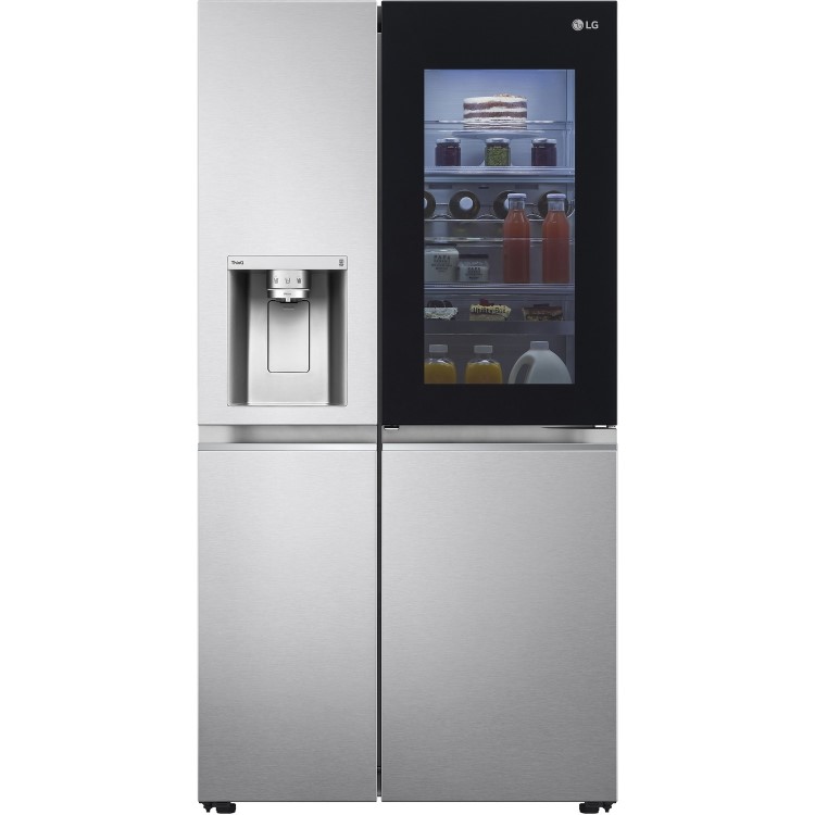 Refurbished LG InstaView ThinQ GSXV91BSAE 635 Litre Frost Free American Fridge Freezer Stainless Steel