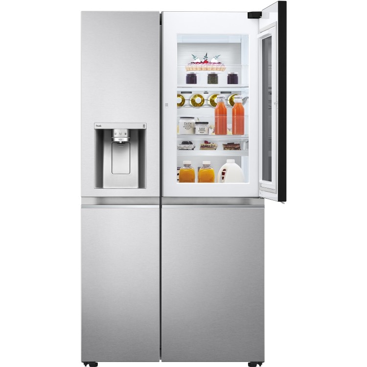 Refurbished LG InstaView ThinQ GSXV91BSAE 635 Litre Frost Free American Fridge Freezer Stainless Steel