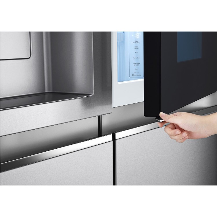 Refurbished LG InstaView ThinQ GSXV91BSAE 635 Litre Frost Free American Fridge Freezer Stainless Steel