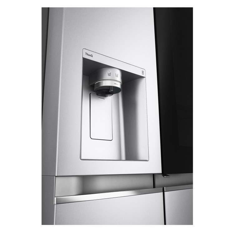 Refurbished LG InstaView ThinQ GSXV91BSAE 635 Litre Frost Free American Fridge Freezer Stainless Steel