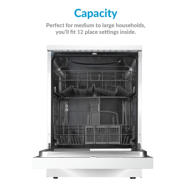 Refurbished electriQ EQ60DW 12 Place Freestanding Dishwasher White