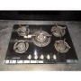 Refurbished Rangemaster RMB70HPNGFGL 70cm 5 Burner Black Glass Gas Hob with Wok Burner