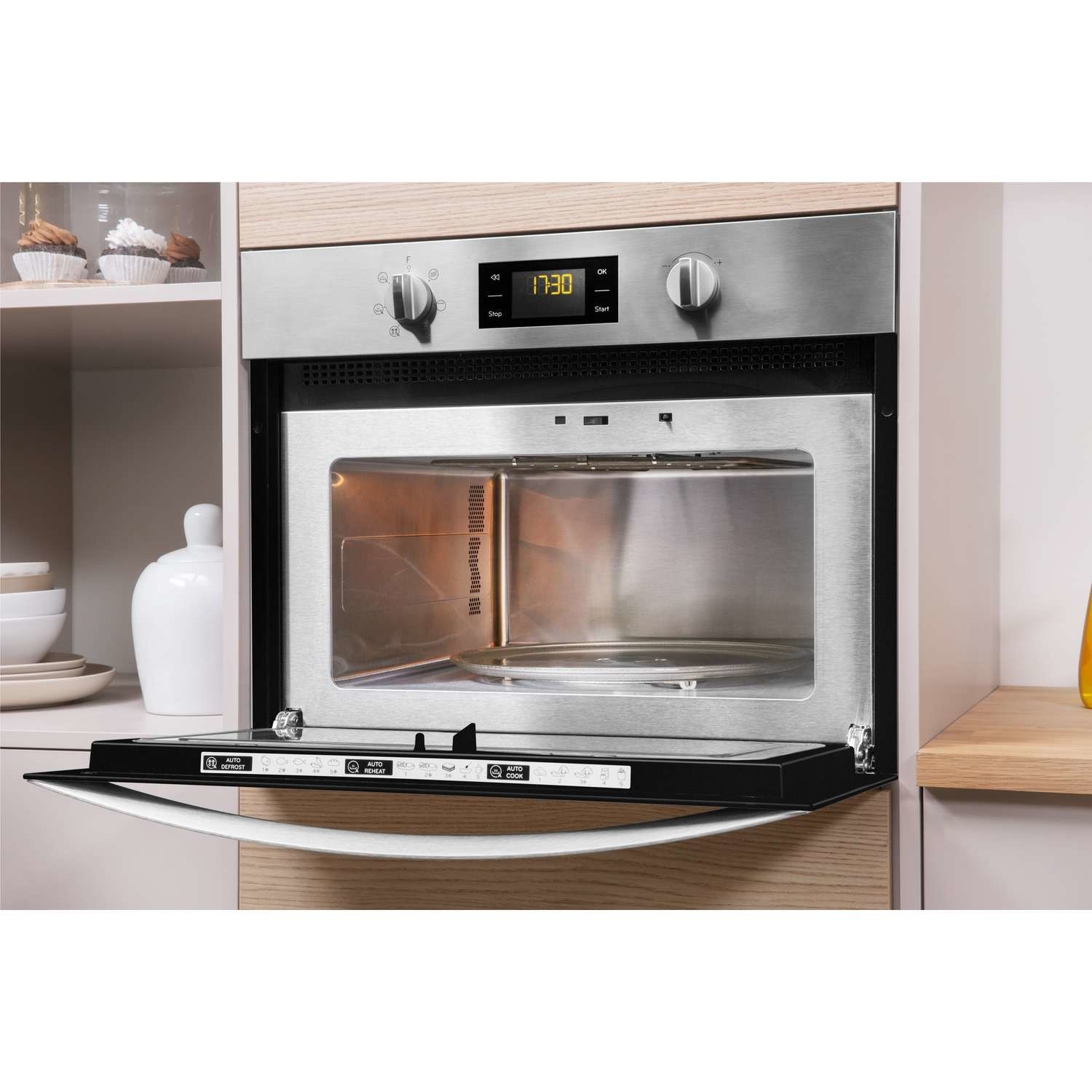 Indesit BuiltIn Microwave with Grill Stainless Steel MWI3443IX