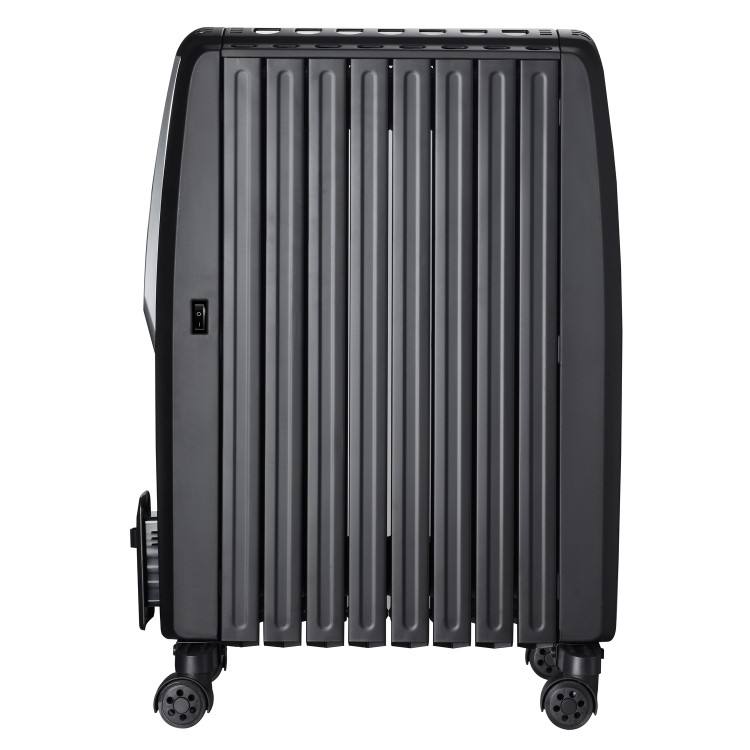 Refurbished electriQ 2500W Smart Oil Filled Radiator with Thermostat and Weekly Timer - Black