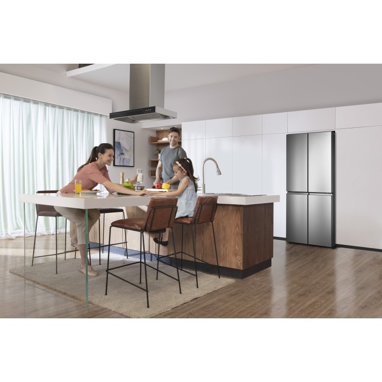 GRADE A3 - Hisense RQ563N4AI1 Frost Free 4 Door Fridge Freezer Stainless Steel Effect