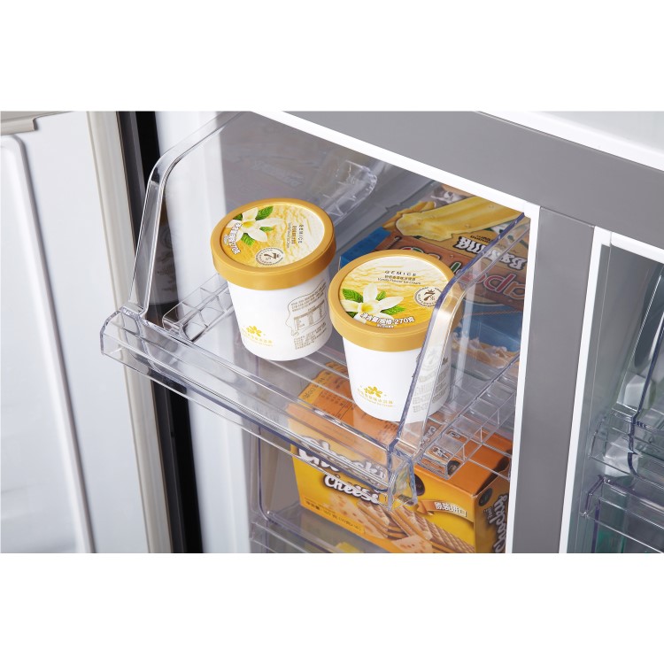 Fridgemaster 378 Litre Four Door American Fridge Freezer With Multiflow  - Silver