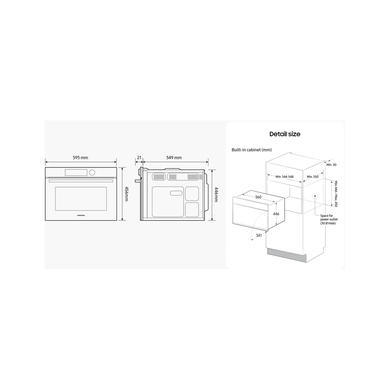 Refurbished Samsung Series 4 NQ5B4513GBS Built In 50L 800W Solo Microwave Stainless Steel