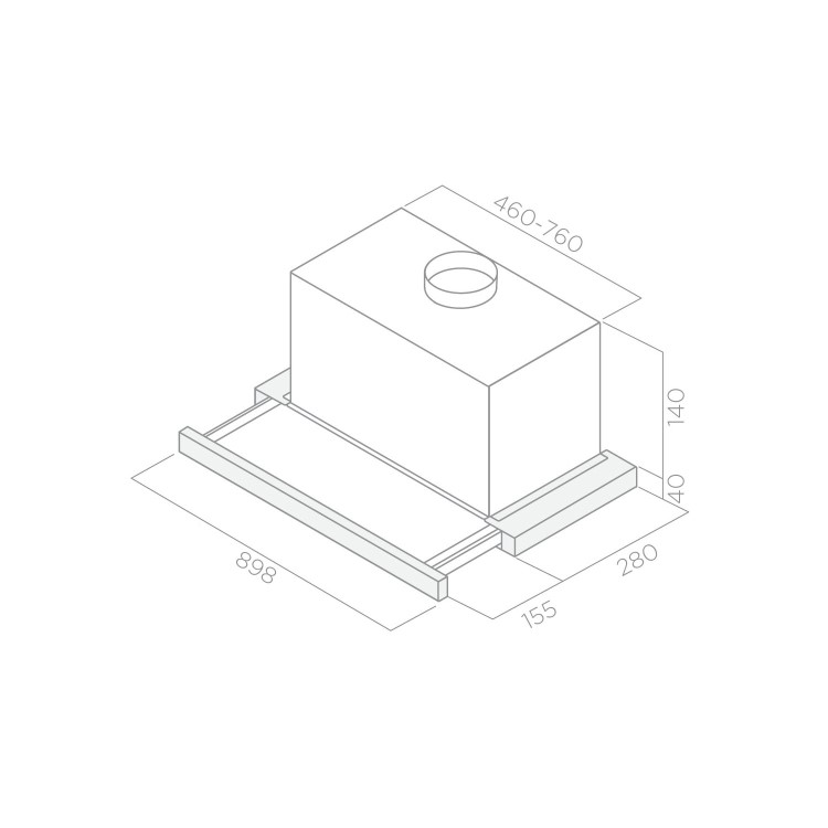 Refurbished Elica Elite ELITE14-LED-90 90cm Telescopic Cooker Hood Stainless Steel
