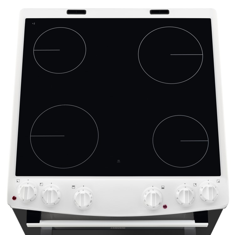 Refurbished Zanussi ZCV66050WA 60cm Double Oven Electric Cooker With Ceramic Hob White