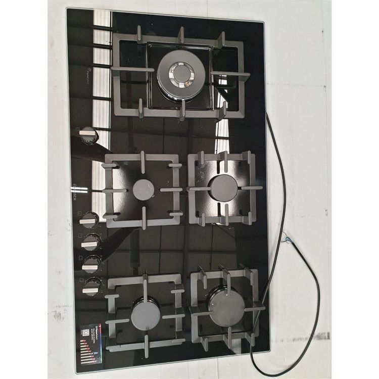 Refurbished Bosch PPS9A6B90 90cm 5 Burner Gas Hob with Wok Burner Black