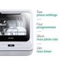 Refurbished electriQ EQDWTTGF Mini Table Top Portable Dishwasher White