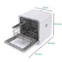 Refurbished electriQ EQDWTTGF Freestanding 2 Place Mini Table Top Portable Dishwasher White