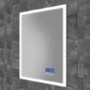 Rectangular Heated Bathroom Mirror with Lights Digital Display Shaver Socket & Bluetooth Speakers 500 x 700mm- HiB Globe Plus 50