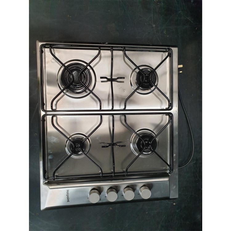Refurbished Hotpoint PAN642IXH 58cm 4 Burner Gas Hob Stainless Steel