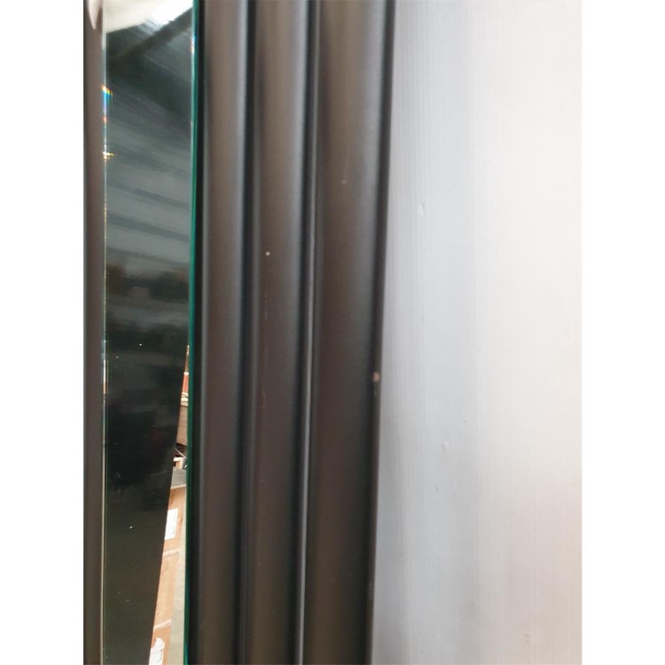 Refurbished Midnight Black Electric Vertical Designer Radiator 1.2kW with Mirror and Wifi Thermostat - H1800xW500mm - IPX4 Bathroom Safe