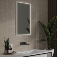 Rectangular Heated Bathroom Mirror with Lights 400 x 700mm- hib. Air 40