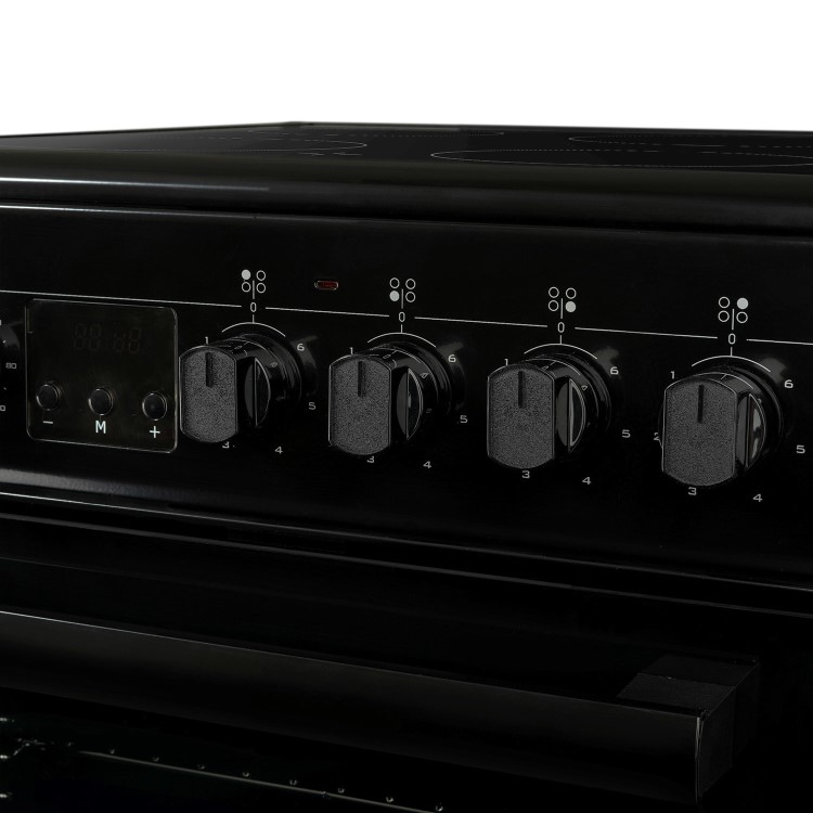 Refurbished electriQ 50cm Double Cavity Electric Cooker - Black