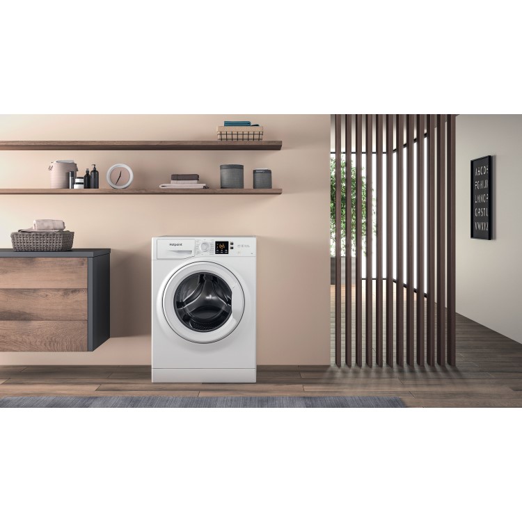 Refurbished Hotpoint NSWM743UWUKN Freestanding 7KG 1400 Spin Washing Machine White