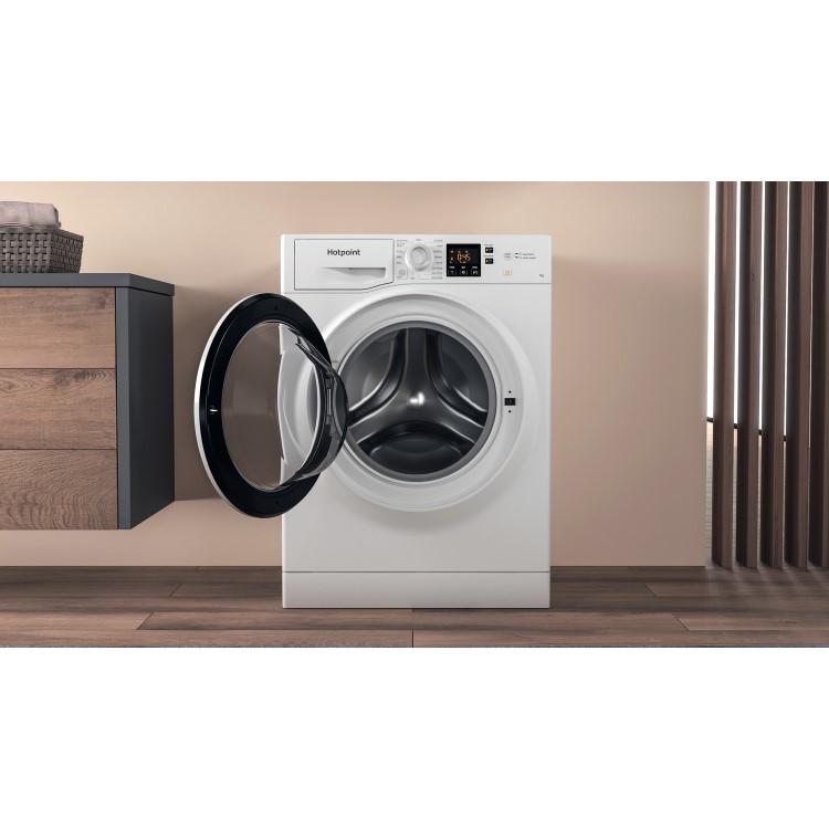 Refurbished Hotpoint NSWM743UWUKN Freestanding 7KG 1400 Spin Washing Machine White