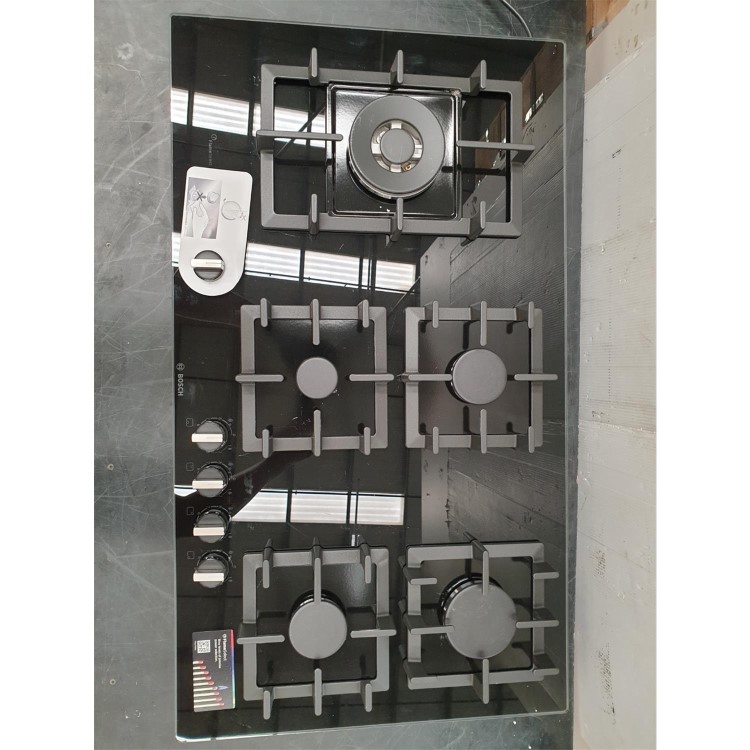 Refurbished Bosch Series 6 PPS9A6B90 90cm 5 Burner Gas Hob with Wok Burner Black