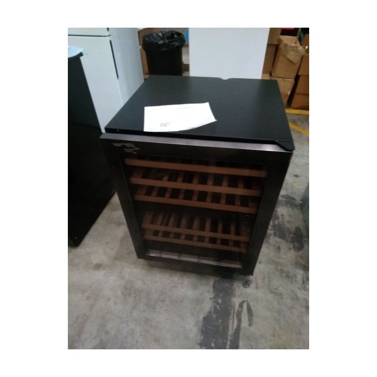 Refurbished electriQ eiQ60WINEPREM 46 Bottle Full Range Dual Zone Wine Cooler Premium Dark Stainless Steel