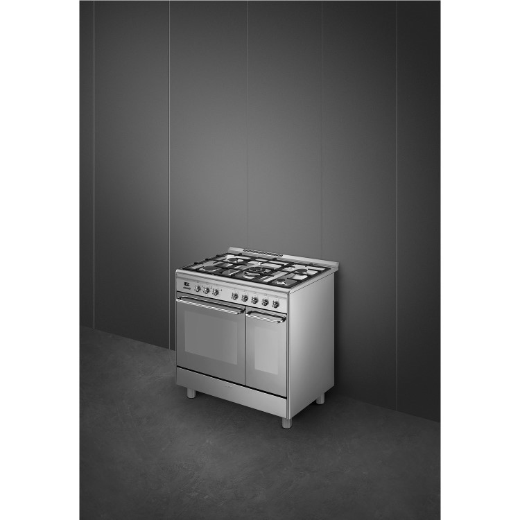 Smeg Concert 90cm Dual Fuel Range Cooker - Stainless Steel
