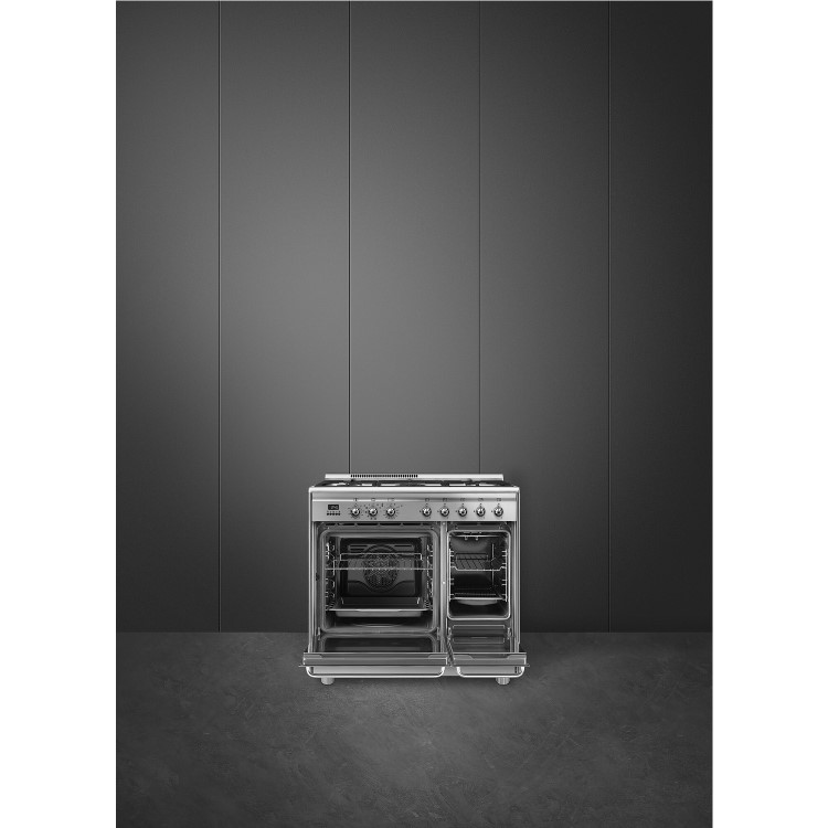 Smeg Concert 90cm Dual Fuel Range Cooker - Stainless Steel