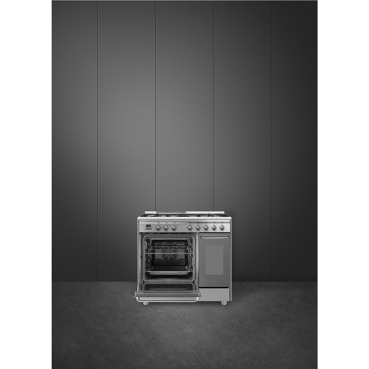 Smeg Concert 90cm Dual Fuel Range Cooker - Stainless Steel
