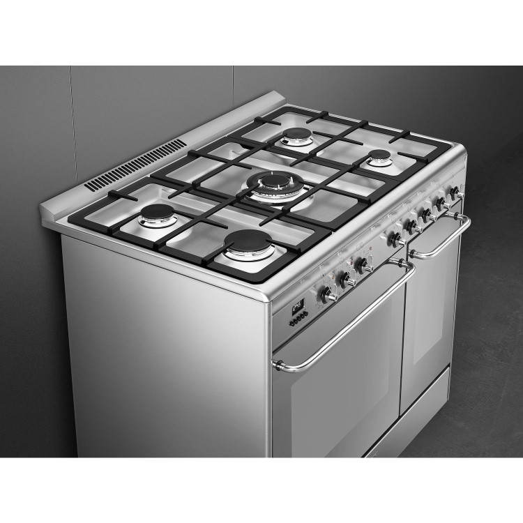 Smeg Concert 90cm Dual Fuel Range Cooker - Stainless Steel