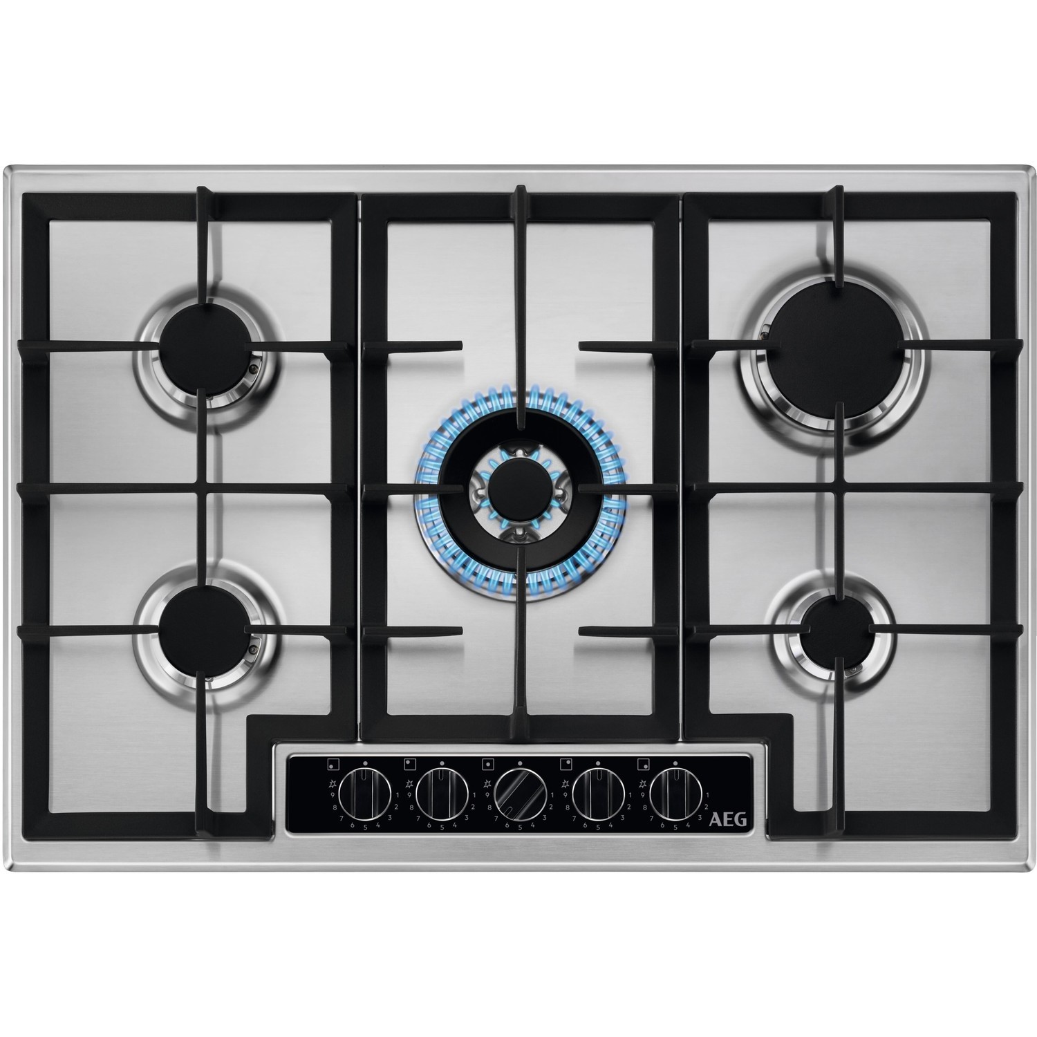 AEG HGB75420YM 75cm 5 Burner Gas Hob - Stainless Steel
