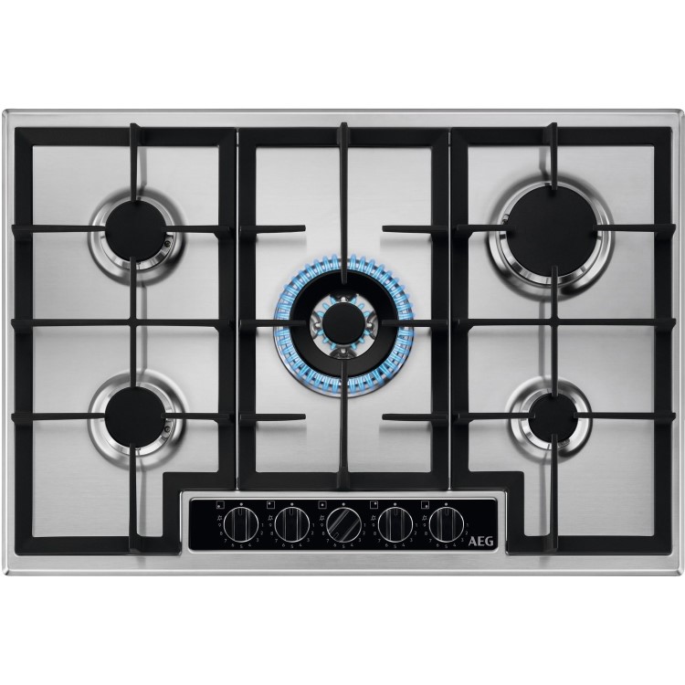 AEG 6000 Series 75cm 5 Burner Gas Hob - Stainless Steel