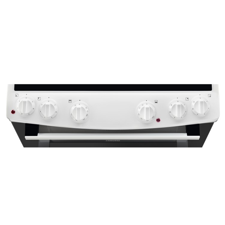 Refurbished Zanussi ZCV66050WA 60cm Double Oven Electric Cooker With Ceramic Hob White