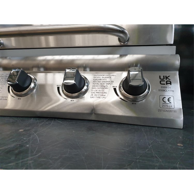 Refurbished Boss Grill Georgia Classic - 4 Burner Gas BBQ Grill with Side Burner - Silver