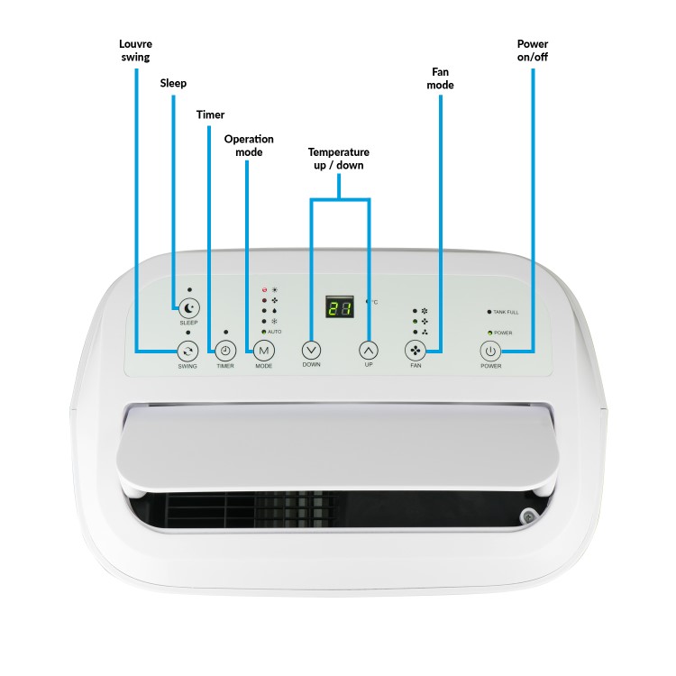 Refurbished electriQ 18000 BTU Portable Air Conditioner with Heat Pump