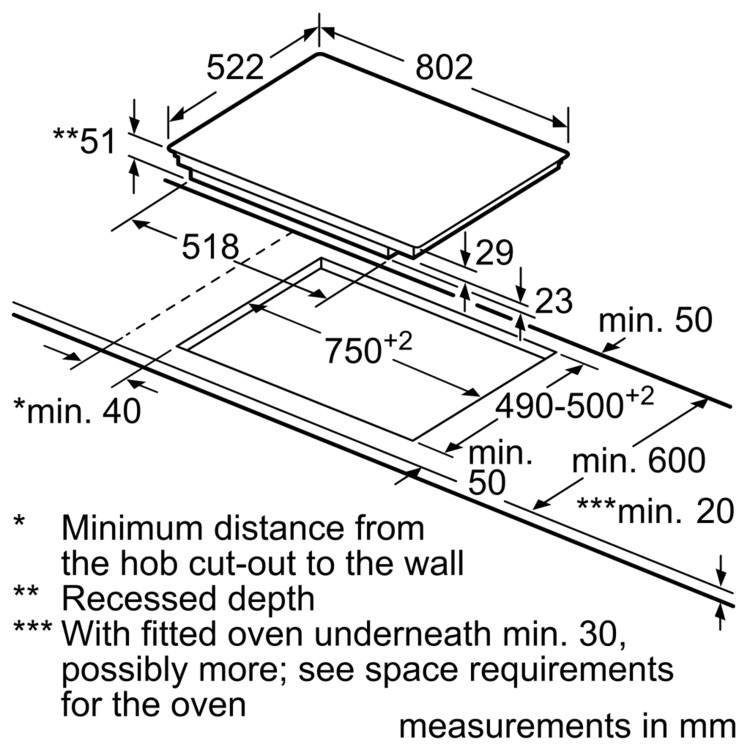GRADE A2 - Neff T58FD20X0 80cm Touch Control Five Zone Induction Hob With FlexInduction Zone Black