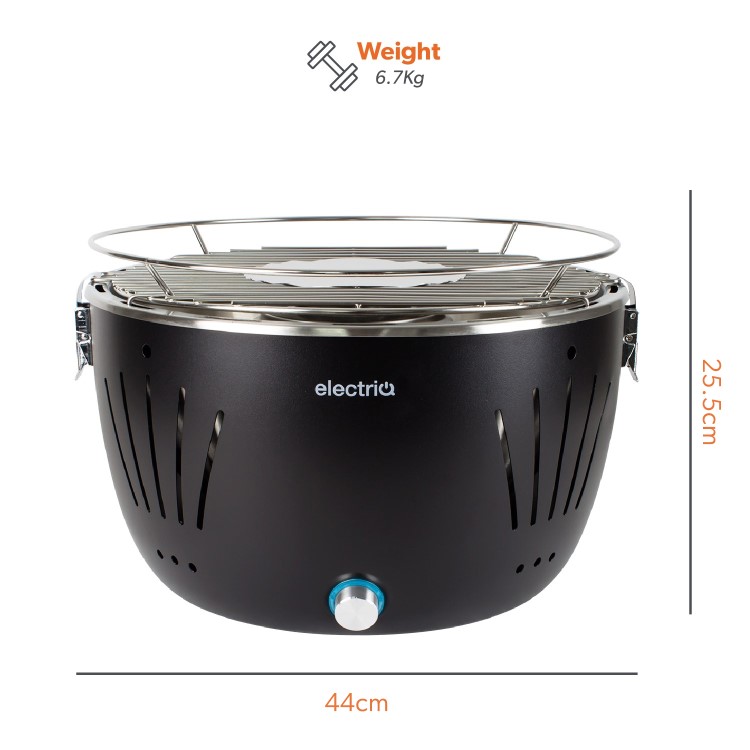 Refurbished electriQ EIQGRILLXL Portable Smokeless BBQ XL - Lotus Style with Fan