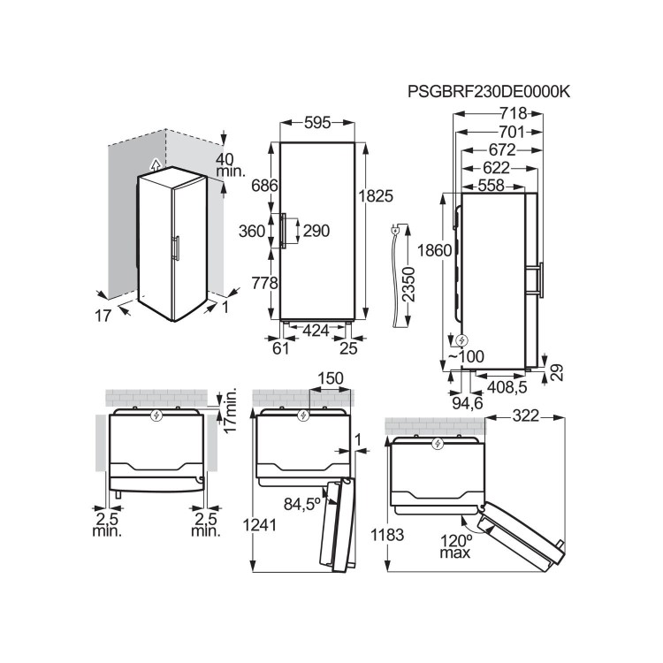 Refurbished AEG 6000 Series Dynamic Air ORK6D391EW Freestanding 395 Litre Fridge White
