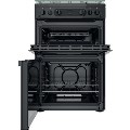 Refurbished Hotpoint HDM67G0CCB 60cm Double Oven Gas Cooker with Lid and Assisted Cleaning Black