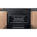 Refurbished Hotpoint HDM67G0CCB 60cm Double Oven Gas Cooker with Lid and Assisted Cleaning Black