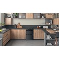 Refurbished Hotpoint HDM67G0CCB 60cm Double Oven Gas Cooker with Lid and Assisted Cleaning Black