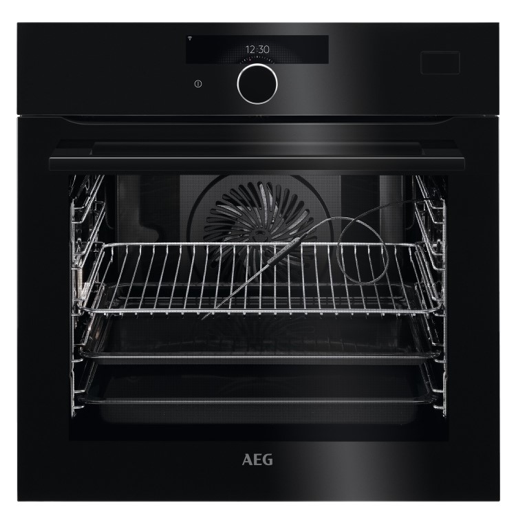 Refurbished AEG 7000 Electric Single Oven with Food Sensor & Command Wheel - Black