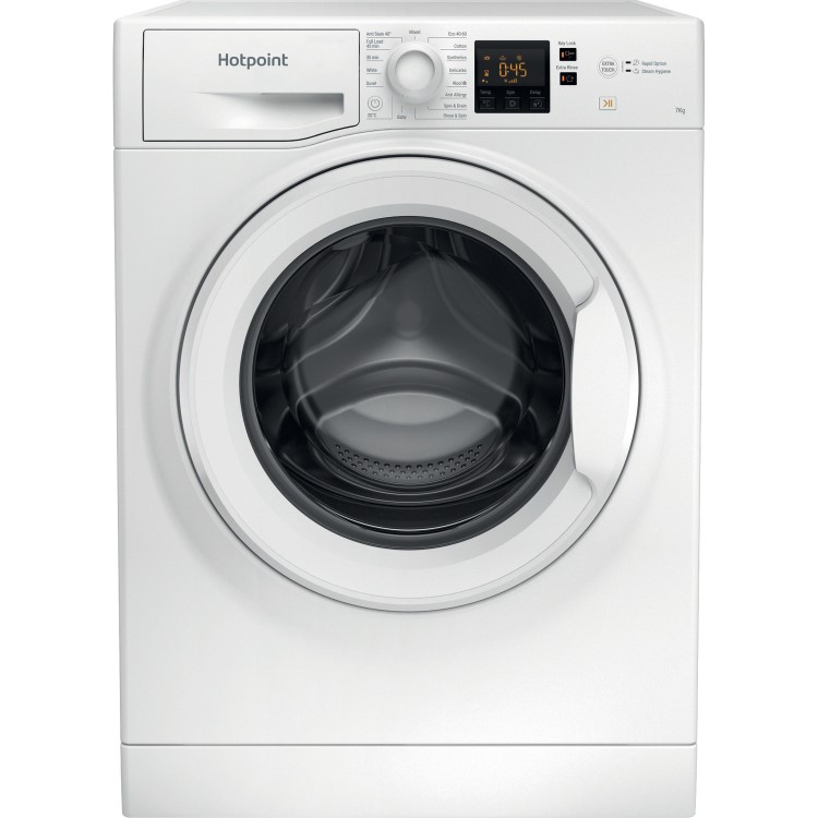 Refurbished Hotpoint NSWM743UWUKN Freestanding 7KG 1400 Spin Washing Machine White