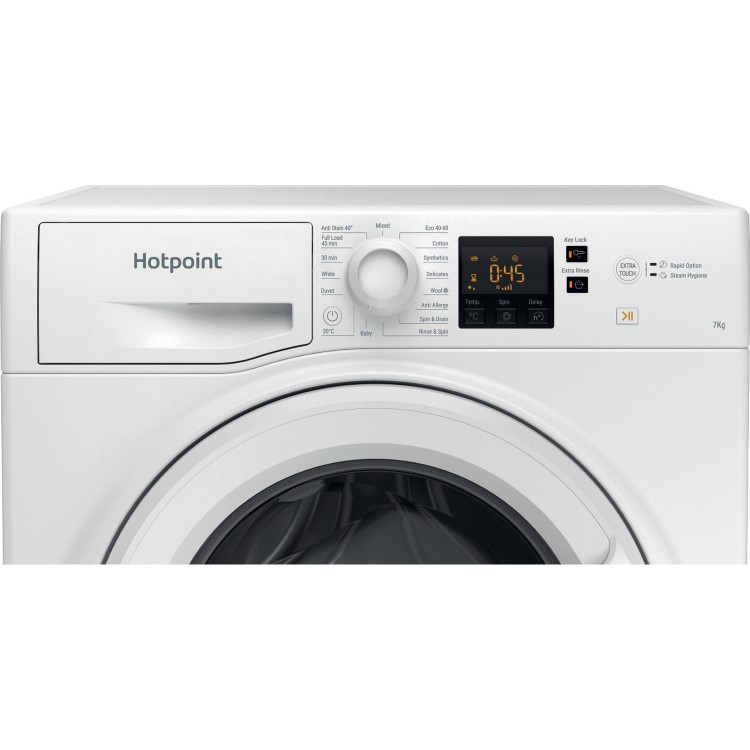 Refurbished Hotpoint NSWM743UWUKN Freestanding 7KG 1400 Spin Washing Machine White